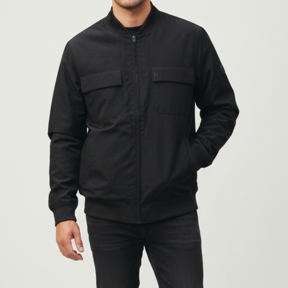 Hurley Other - Hurley men's black windbreaker jacket with full zip closure Size L